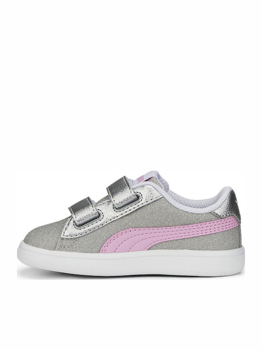 Smash Glitz Glam Kids Sneakers with Scratch Silver