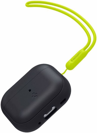 Spigen Fit Case Silicone with Hook Black/Phantom Green for Apple AirPods Pro 2