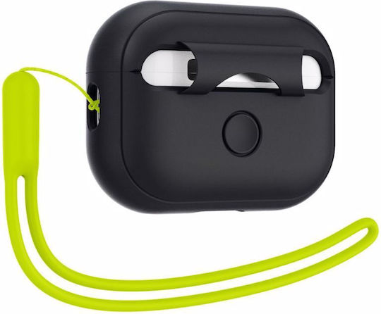 Spigen Fit Case Silicone with Hook Black/Phantom Green for Apple AirPods Pro 2