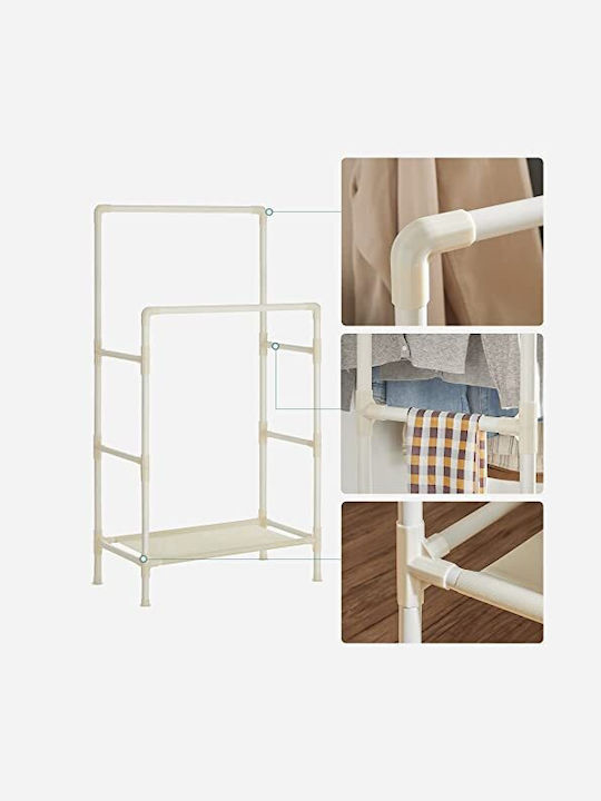 Songmics Гардеробна стойка Бял 88x44x154см