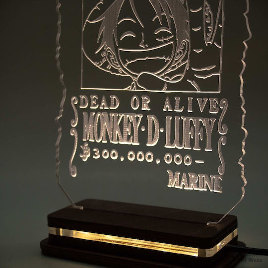 World of Wood Φωτιστικό World of Wood One Piece - Luffy Wanted LED World of Wood Φωτιστικό World of Wood One Piece - Luffy Wanted LED