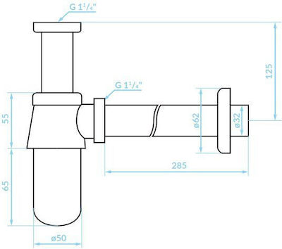 Kuchinox Siphon Sink Silver