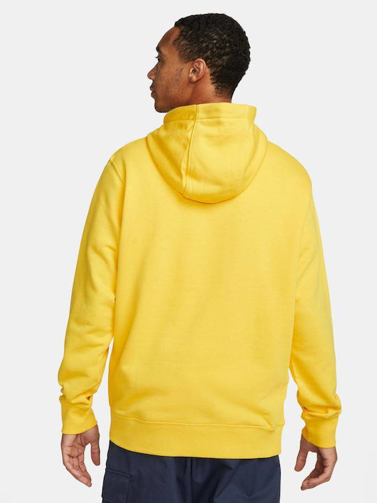 Nike FCB Sportswear Club Men's Sweatshirt with Hood Yellow