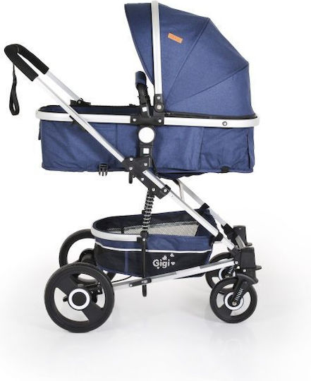 Cangaroo Gigi Καρότσι 2 σε 1 Kατάλληλο για Nεογέννητο Denim 12kg
