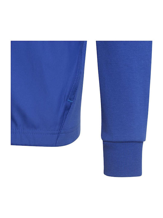 Sportlich Kinderstrickjacke mit Kapuze Blau