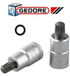 Gedore Bit-Stecknuss mit Spline-Bit und Antriebsvierkant 1/2'' Größe M6x55mm 1Stück