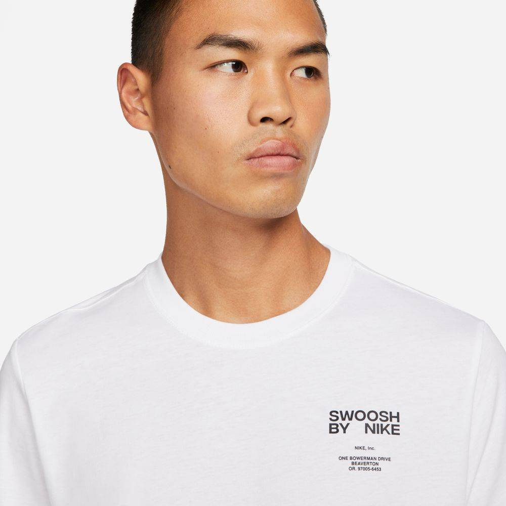 Nike Big Swoosh Ανδρικό T shirt Λευκό με Λογότυπο DZ