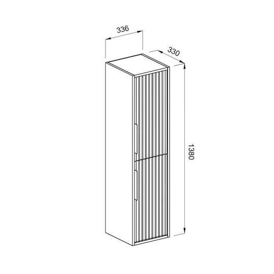 Martin Coloană de Baie pentru Perete Hole 34 cu Finisaj Laccato Matt M35xB32xY160cm Alb