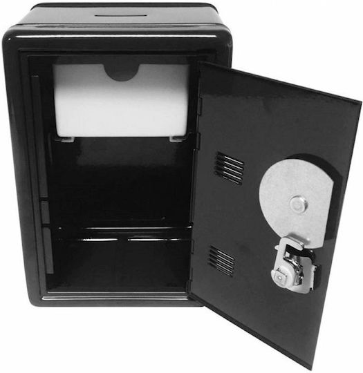 Safe Money Box Metal Black 12x10x18cm
