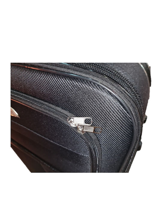 Ormi Large Fabric Black Travel Suitcase With 4 Wheels Height 70cm