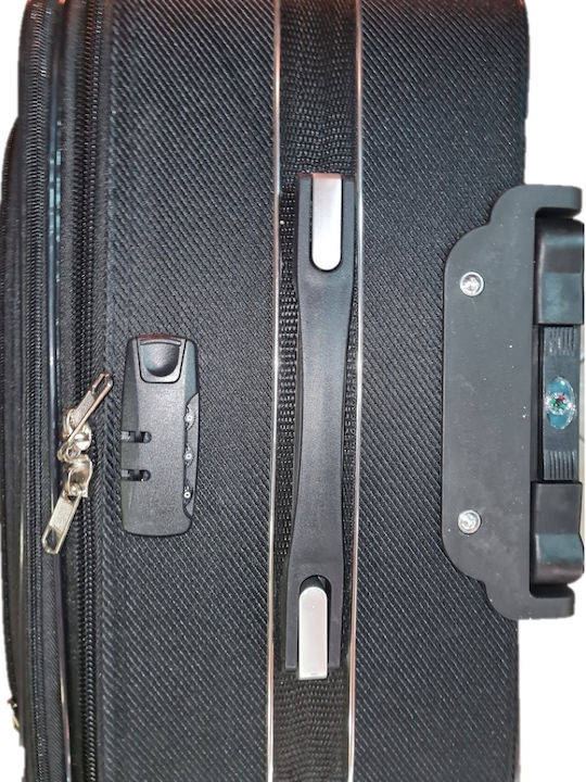 Ormi Large Fabric Black Travel Suitcase With 4 Wheels Height 70cm