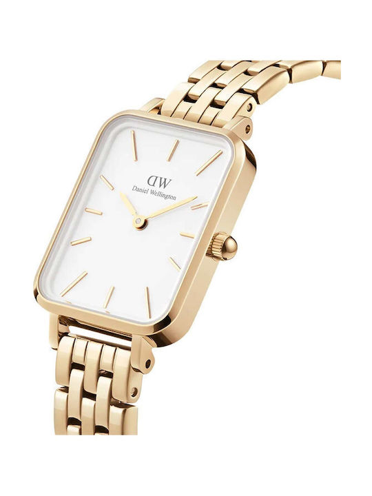 Daniel Wellington Quadro Lumine Uhr mit Gold Metallarmband