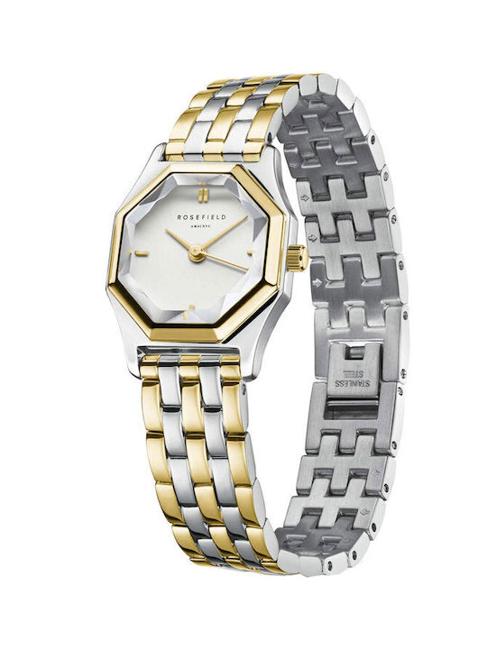 Rosefield The Gemme Two Tone Watch with Metal Bracelet