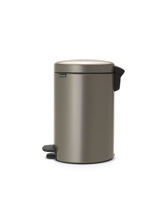 Brabantia NewIcon Coș de Gunoi Metalic cu Pedală Platinum 12lt 1buc