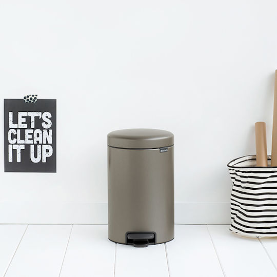 Brabantia Кошче NewIcon с педал Метален за боклук Платинум 12лт