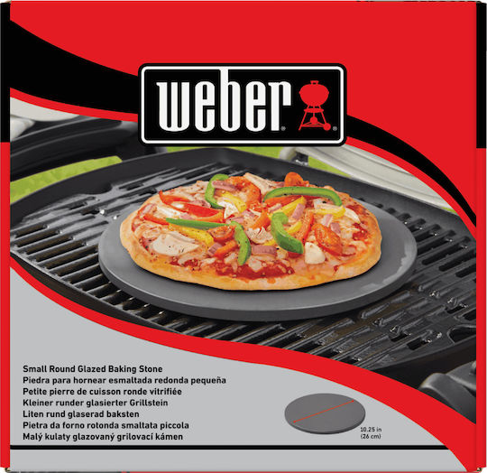 Weber Glasiertes Grillstein Kleine 26cm Backblech mit Stein Glatte Oberfläche 26cm x 26cm