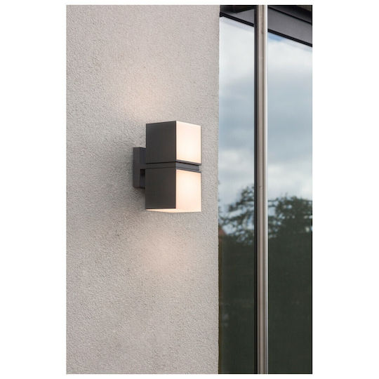 Lutec Cuba Wall-Mounted Outdoor Ceiling Light LED IP54 24.4W with Natural White Light Double Beam 10x14.7x21.3εκ.