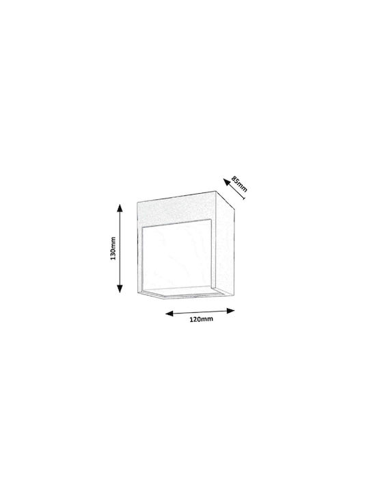 Rabalux Balimo Επιτοίχια Εξωτερική Πλαφονιέρα LED IP54 12W με Φυσικό Λευκό Φως