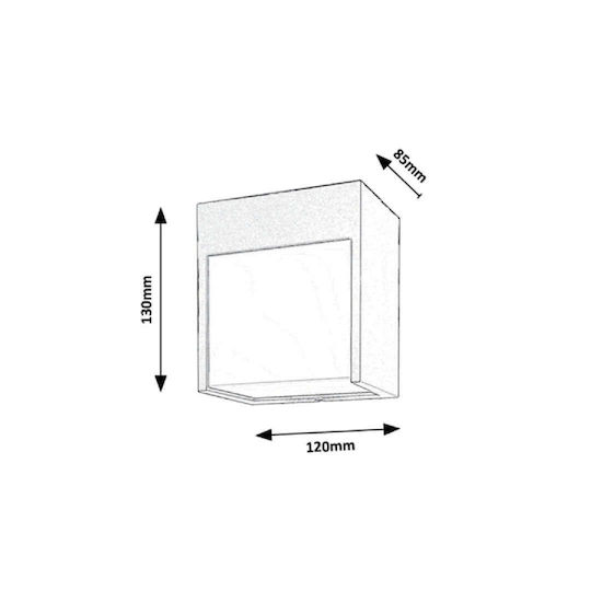 Rabalux Balimo Wall-Mounted Outdoor Ceiling Light LED IP54 12W with Natural White Light