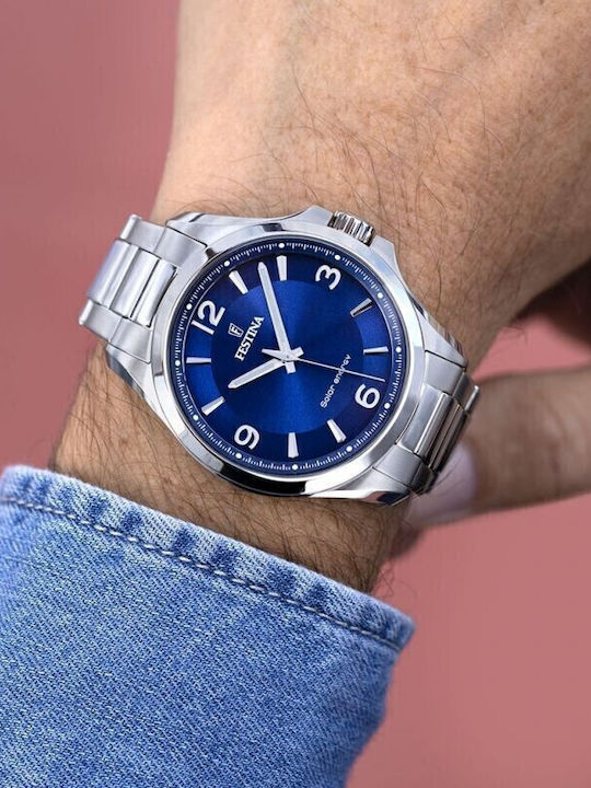 Festina Ρολόι Solar με Μεταλλικό Μπρασελέ Festina Ρολόι Solar με Μεταλλικό Μπρασελέ