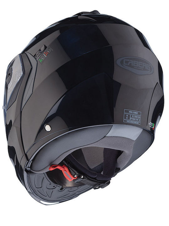 Caberg Duke-X Smart Black Κράνος Μηχανής Flip-Up ECE 22.06 1550gr με Pinlock και Sunvisor