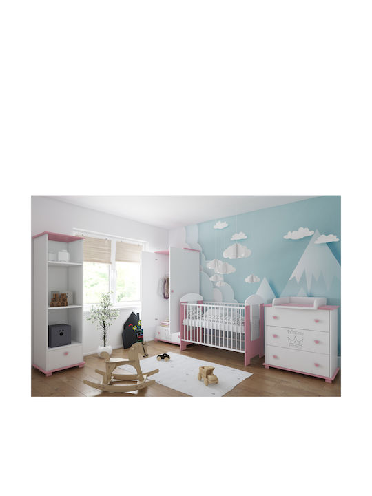 Just Baby Babybett Lucky Weiß/Pink mit Matratze