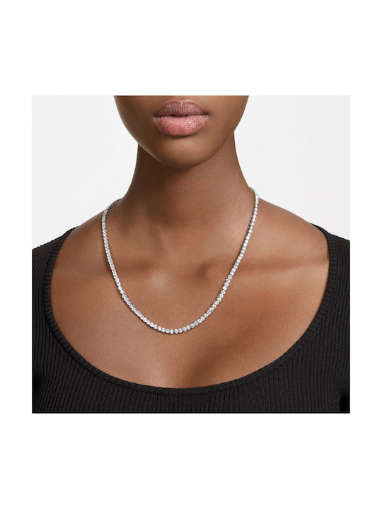 Swarovski Matrix Tennis Necklace from Gold Plated Steel