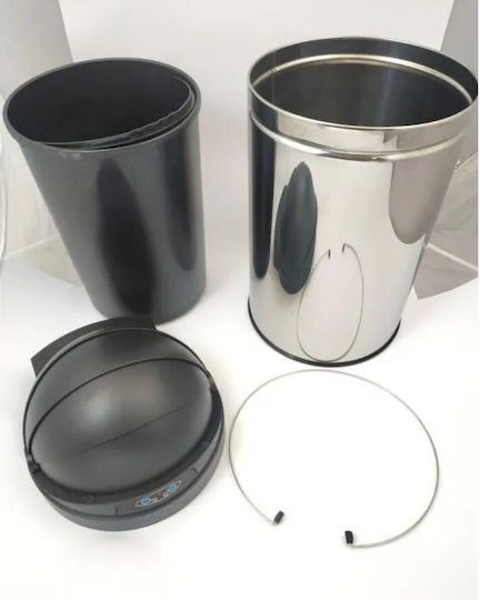 Ecosales Ecosales Waste Bin Bubble Dhole Stainless Steel with Sensor Silver 30lt