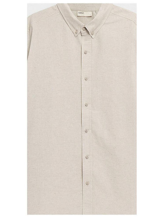 Langärmlig Leinen Hemd Beige