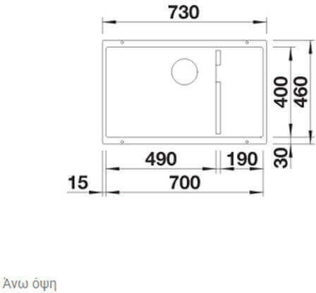 Blanco Subline 700-U Level 527171 Unterbau Spüle Links aus Verbundgranulat B73xT46cm Soft White