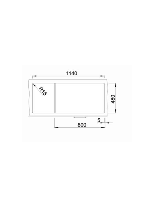 Blanco Zia 8 S 526027 Drop-In Chiuvetă din Granit Sintetic L116xW50cm Negru
