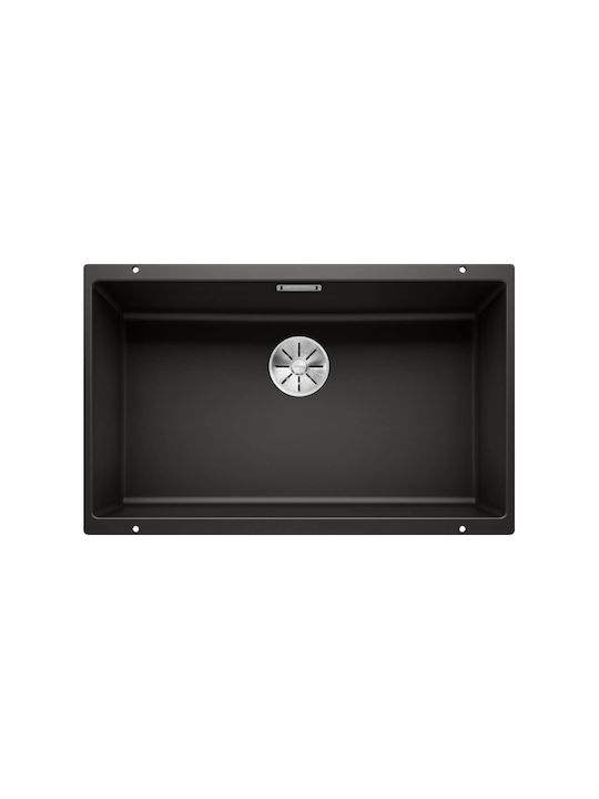 Blanco Subline 700-U 526001 Sub masă Chiuvetă din Granit Sintetic L73xW46cm Negru