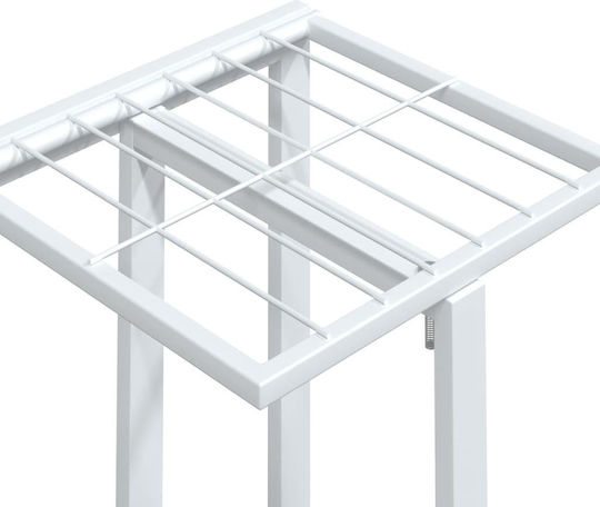 vidaXL Pot Rack Metal White with Wheels 44cmx23cmx80cmcm.