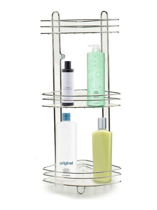 BigBuy Corner Wall Mounted Bathroom Shelf Plastic with 3 Shelves 26.5x20.5x59.5cm