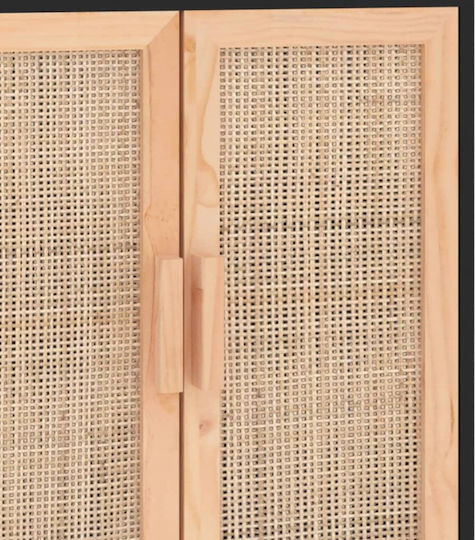 Sideboard made of Solid Wood Beige 60x30x70cm