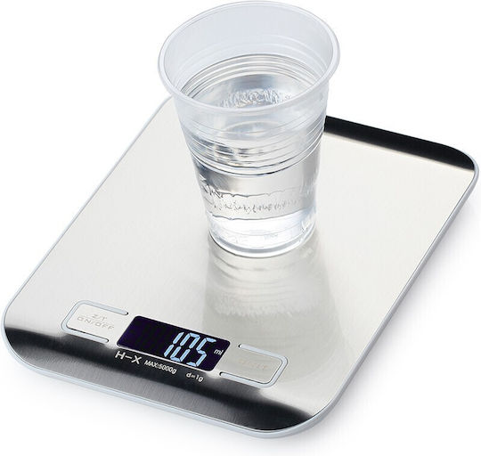 HD-10-1W Ψηφιακή Ζυγαριά Κουζίνας έως 10kg Ασημί