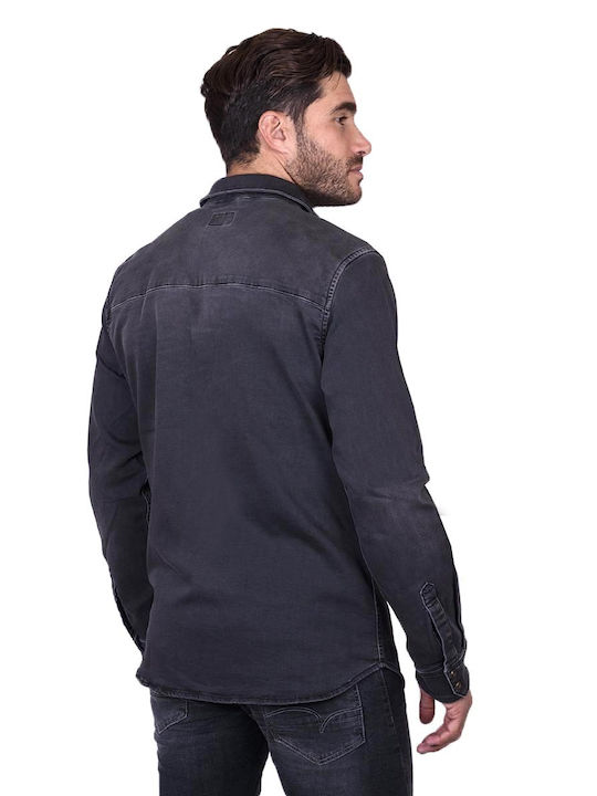 Devergo Men's Shirt Long Sleeve Denim Gray