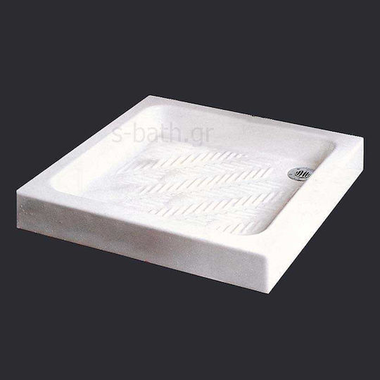 Gloria Square Porcelain Shower White Ideale 70x70x9cm