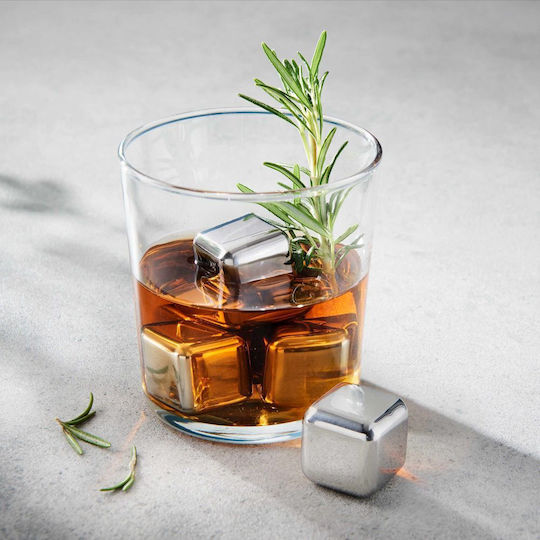 Butlers Cuburi de gheață decorative Inoxidabil 4buc