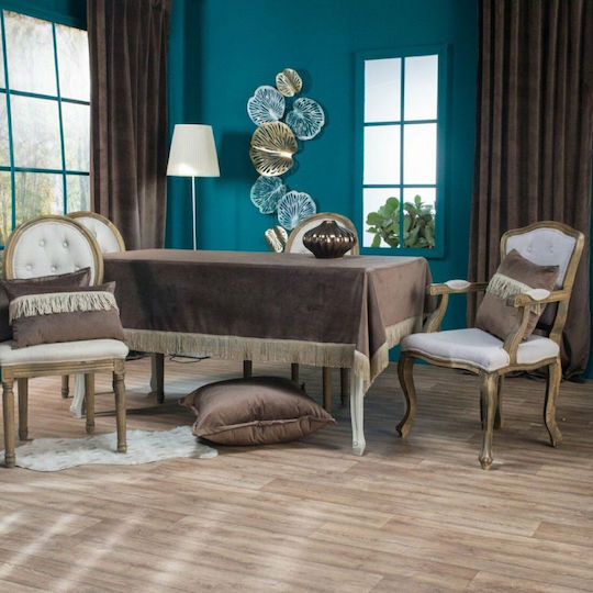 Teoran Fustă Pătrată Velvet cu franjuri 03 140x140cm
