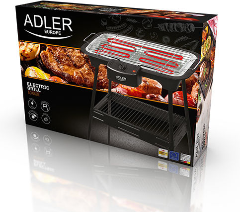 Adler AD-6602 With Legs Electric Grill Grill 2000W with Adjustable Thermostat 37.5cmx21.5cmcm