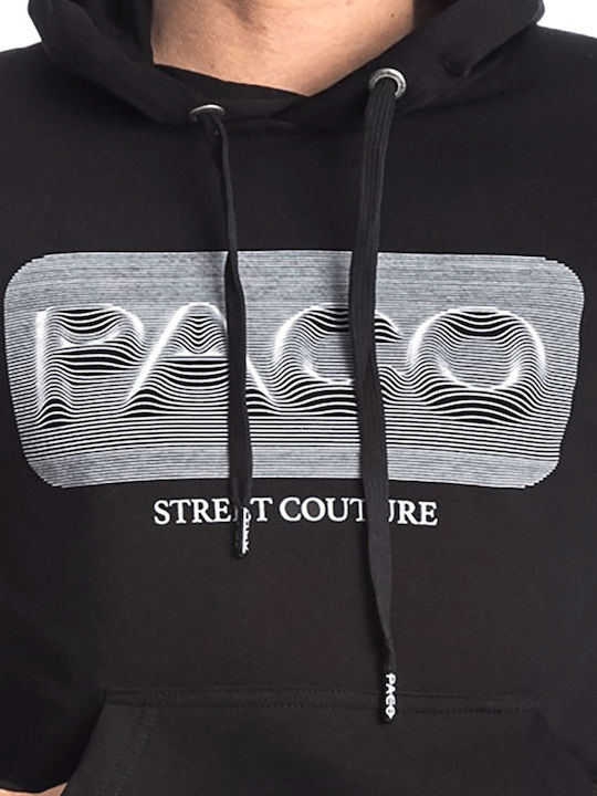 Paco & Co Herren Sweatshirt mit Kapuze und Taschen Schwarz