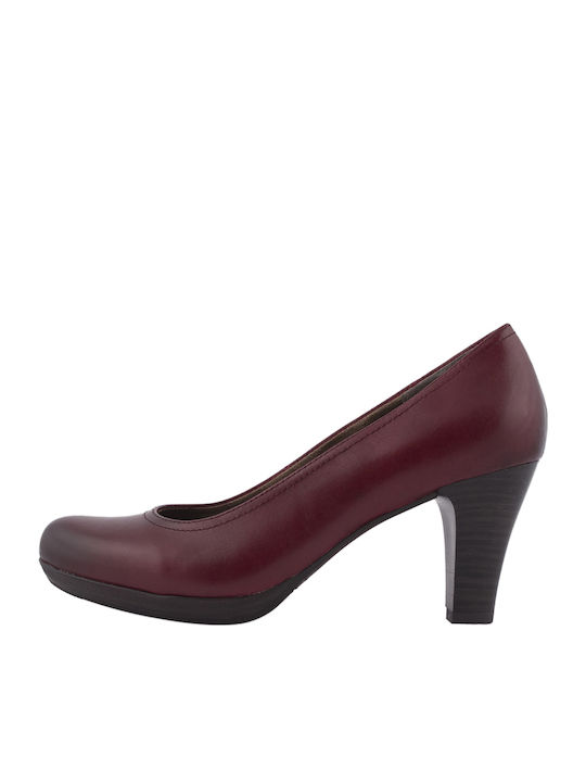 Tamaris Leather Red High Heels 22410-27 Zealot Bordeaux 1-22410-27-549