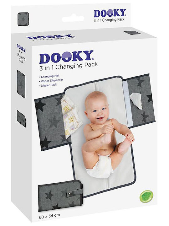 Dooky Αλλαξιέρα Ταξιδίου Stars από Ύφασμα Γκρι 34x60cm