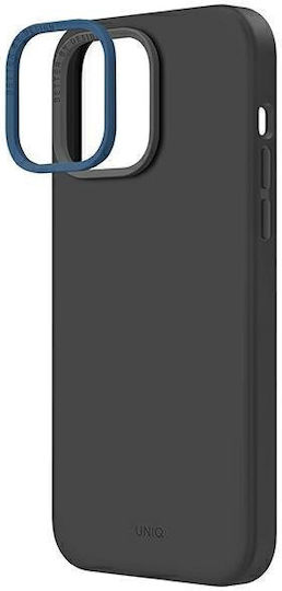 Uniq Lino Hue Magclick Umschlag Rückseite Silikon Charcoal Grey (iPhone 14 Pro Max)