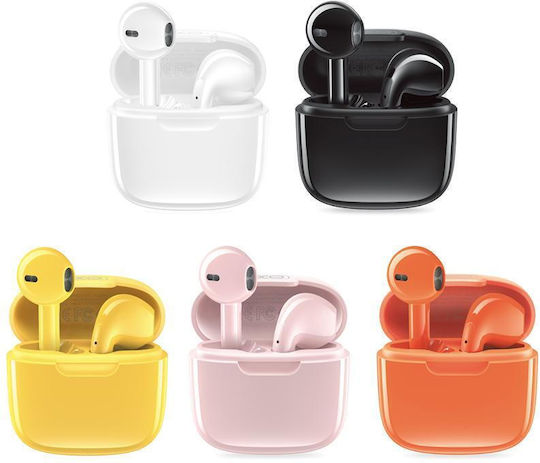 XO X23 TWS Earbud Bluetooth Handsfree Ακουστικά με Θήκη Φόρτισης Πορτοκαλί