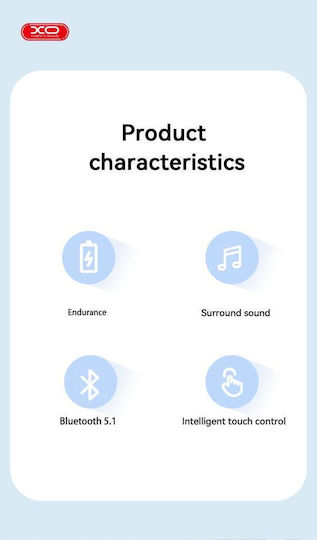 XO X19 In ear Bluetooth хендсфри Слушалки с Кутийка за Зареждане Черен