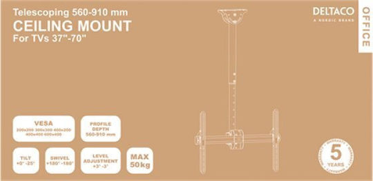 Deltaco ARM-0400 ARM-0400 Стойка за телевизор Таван с рамо до 70" и 50кг