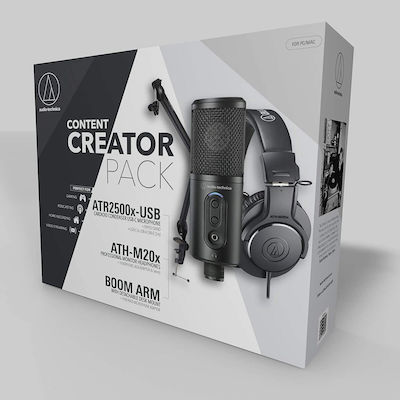 Audio Technica Condenser USB Type-C Microphone Creator Pack Shock Mounted/Clip On for Studio