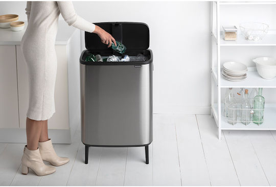 Brabantia Кошче За Боклук От Неръждаема Стомана Тласък Matt Steel 60л